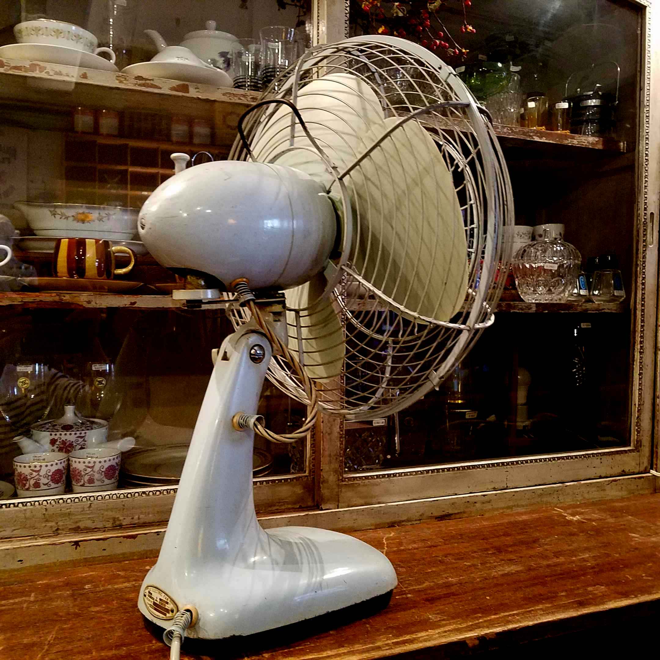 三菱扇風機 DM-12L 高級扇 シルバーグリン 30cm 昭和レトロ 三菱扇風機