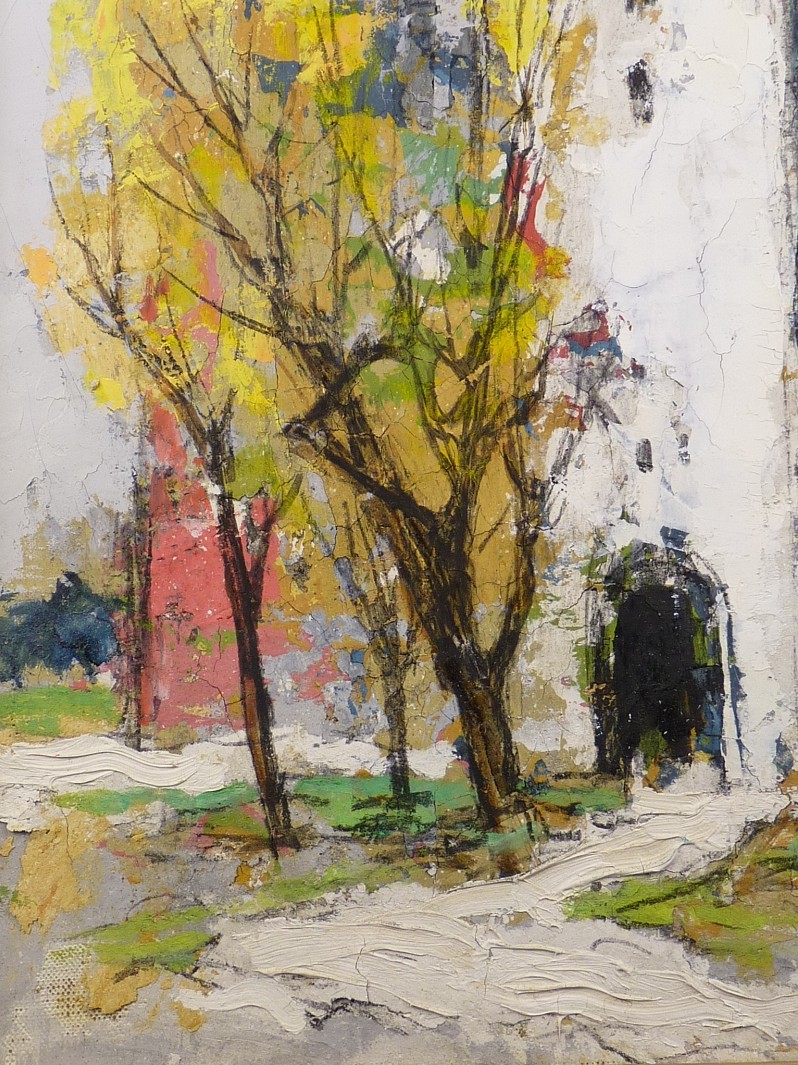 松木 重雄 まつき しげお 油彩F8号 古城秋色 | 路地裏の骨董カフェ