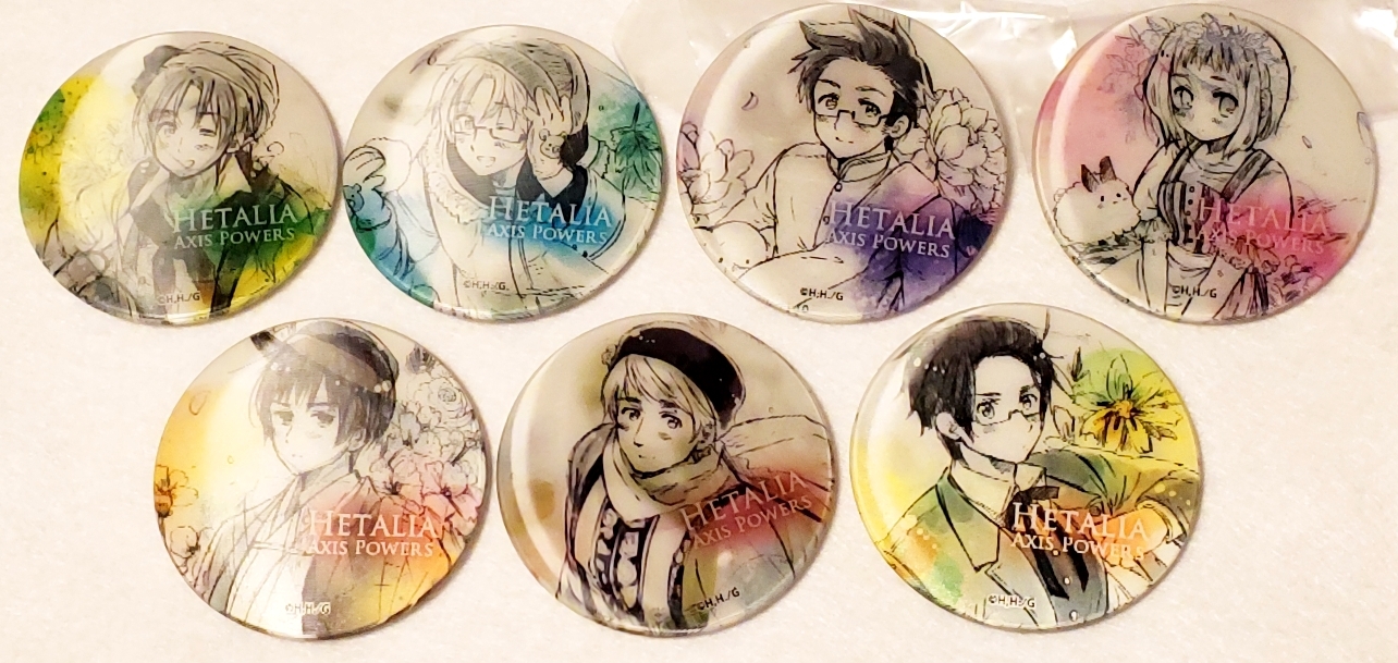 ヘタリア アニメガ限定 チェンジング缶バッジ 日本だらけですよっ