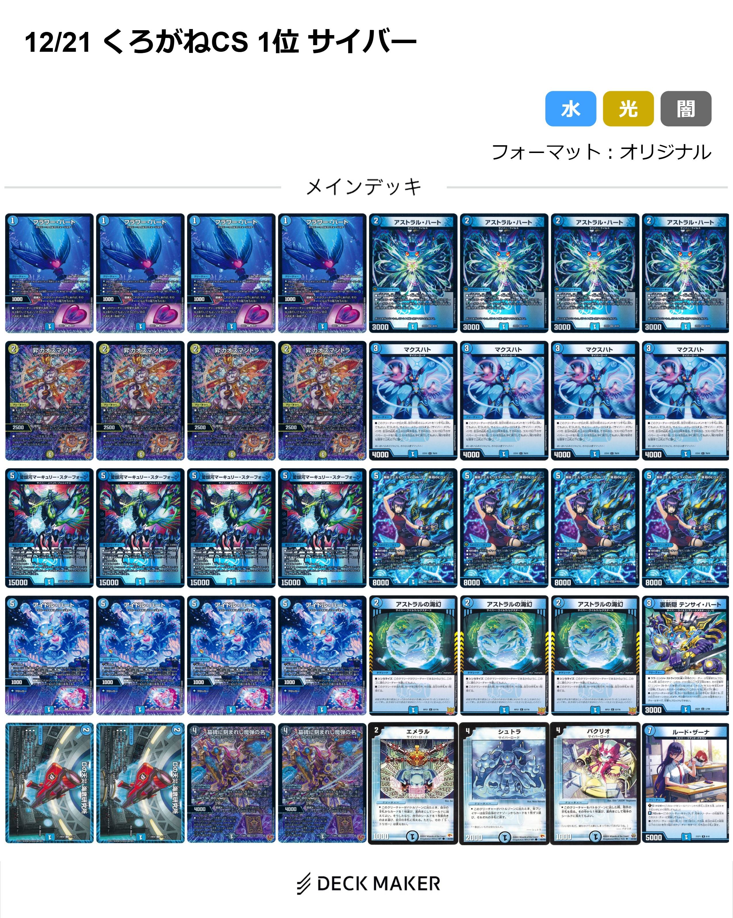 デュエマ オリジナルCS】「くろがねCS(2025/12/21)」結果 青単サイバー