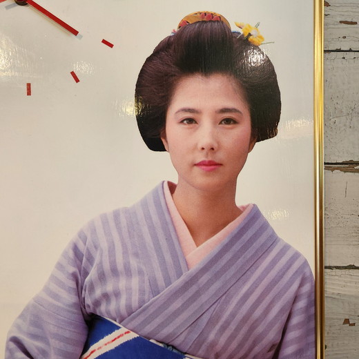 昭和レトロ サントリーレッド 大原麗子パネル時計 - [雑貨]時計