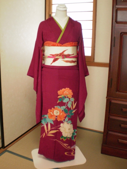 マイブーム☆塩瀬の帯2 ～アンティークの色留袖と～ | お着物ごっこ