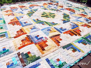 息子に贈るログキャビンの星・ベッドカバー完成！！！ - Quilt