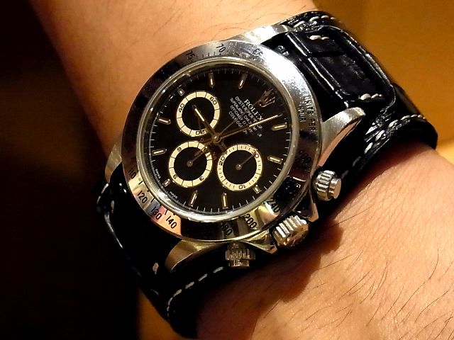 ROLEXデイトナ クロコダイル台座付きベルト/松下庵 | 百聞は一見に如