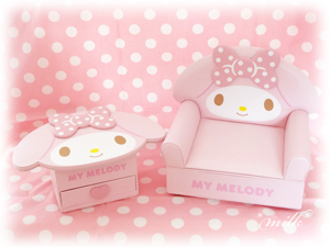 マイメロディ フェイスミニチェスト＆ソファ形アクセサリーケース購入