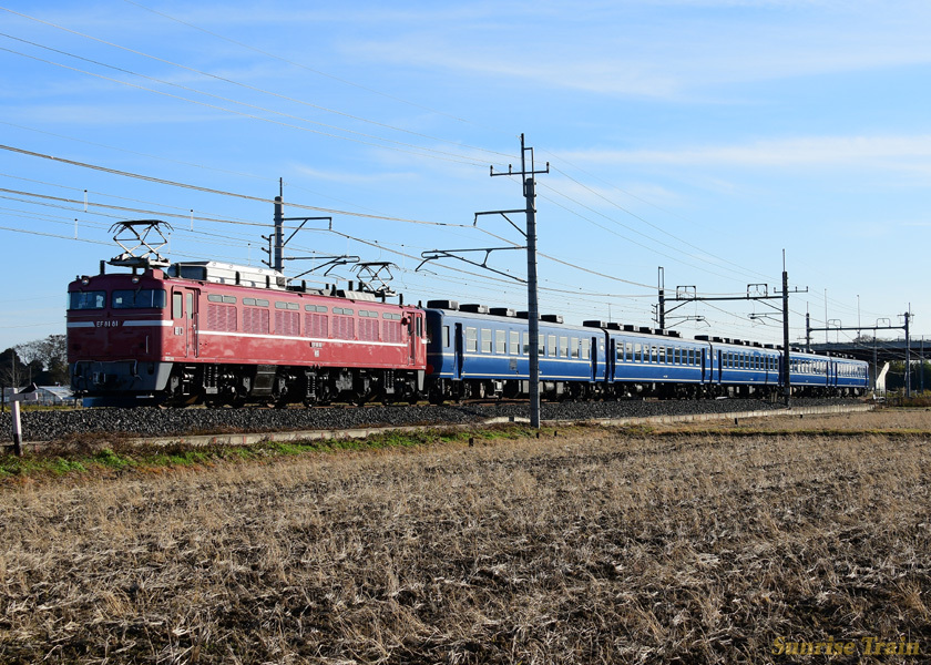 東北本線でEF8181+12系が走る