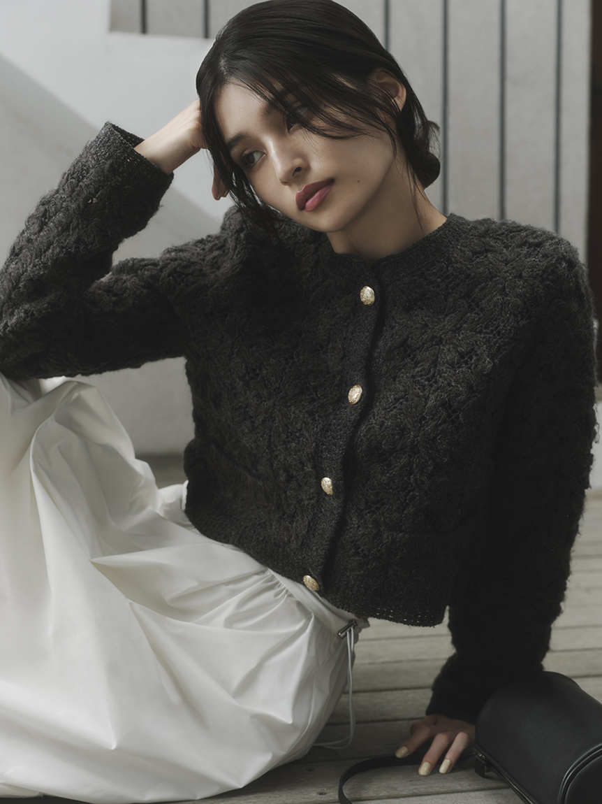 新作! ニットエンブロイダリーカーディガン | FRAY I.D | ショップ