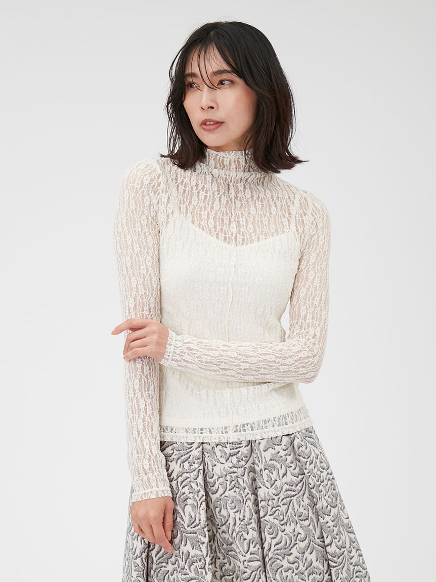 新作！ストレッチレースハイネックトップス | FRAY I.D | ショップ