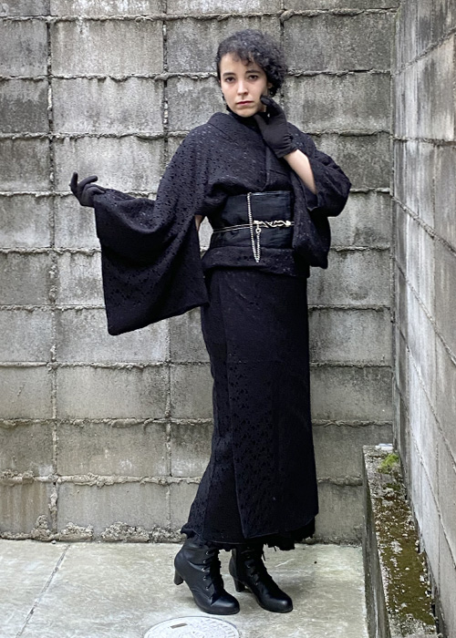 着物コーディネート46：スタッフ夏の黒のランウェイ | 着物通販 京都