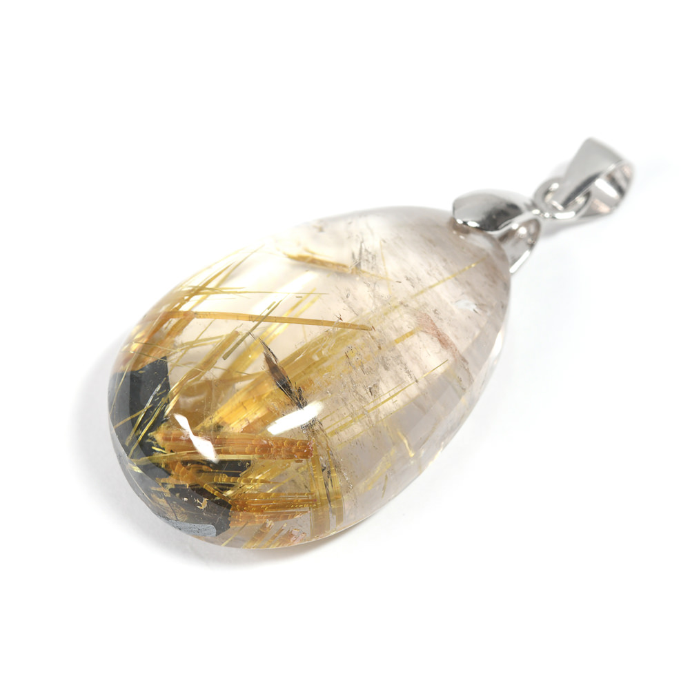 放射ルチルクォーツペンダントトップ〜胸元で輝く小さな太陽