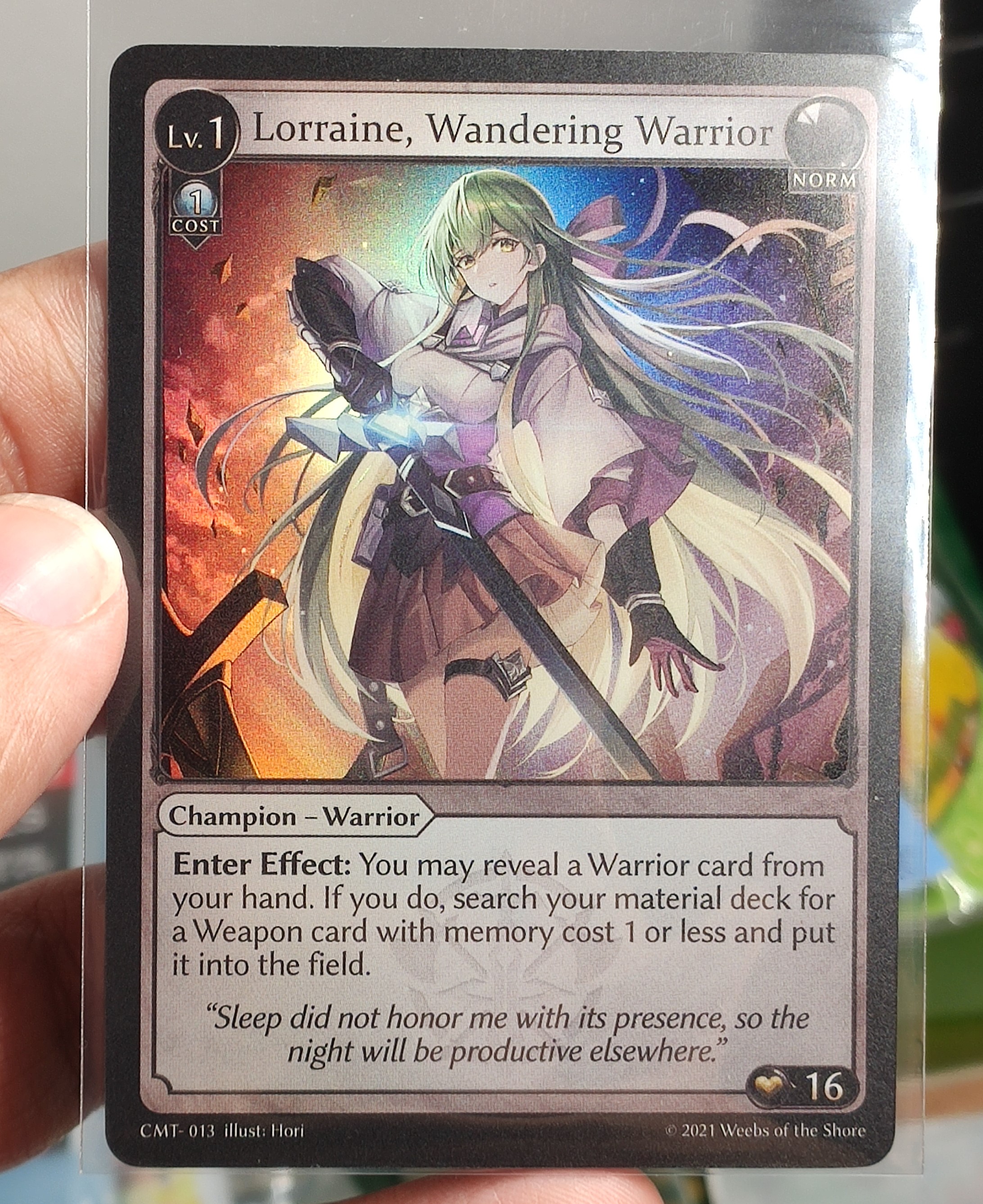 Sample cards: Lorraine, Wandering Warrior | Silvie, Wrote a Blog