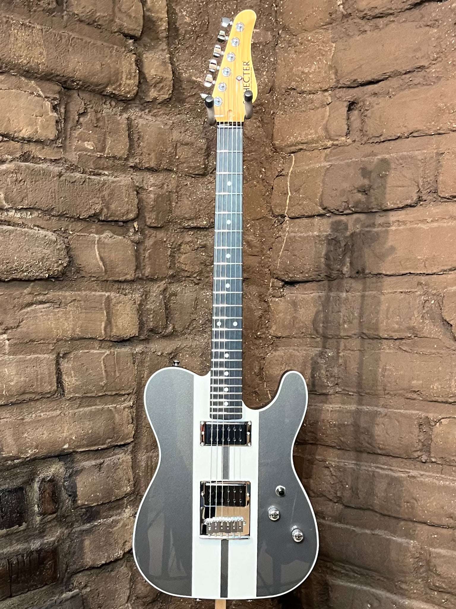 Schecter USA PT Custom - Charcoal Grey with Racing Stripe (New