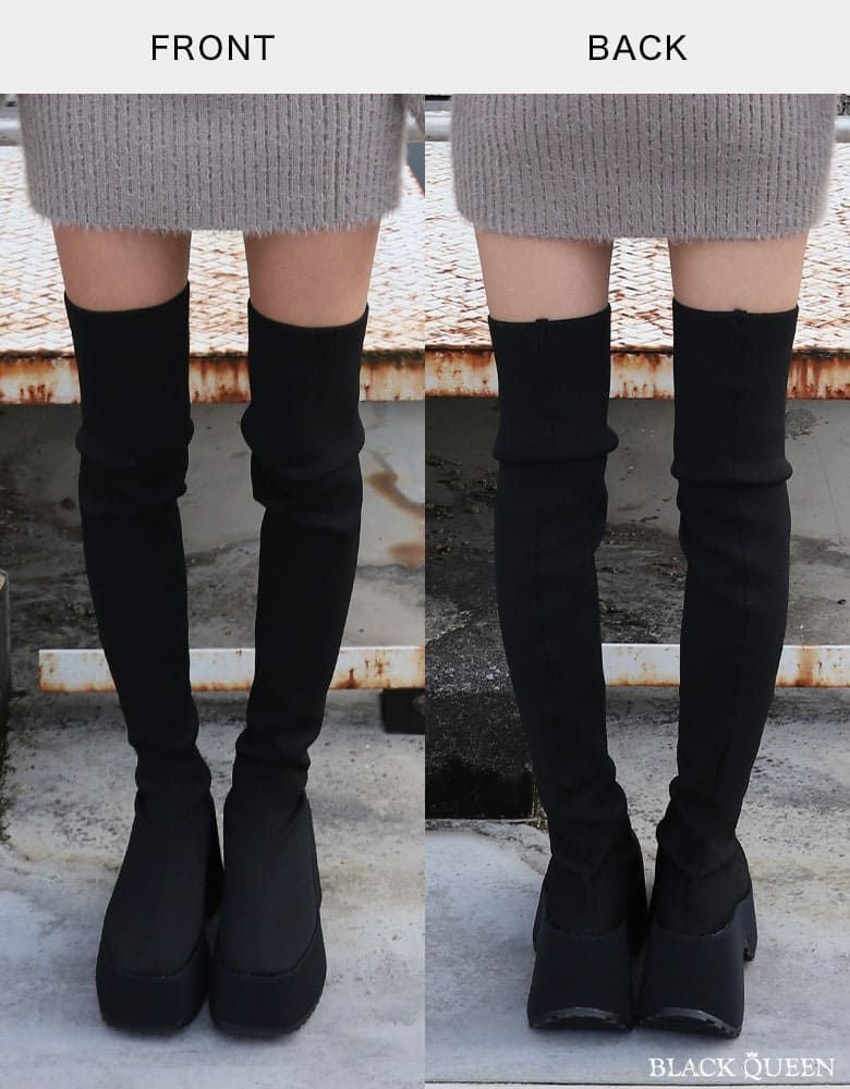 厚底ニーハイブーツ | レディースギャルファッション通販BLACKQUEEN