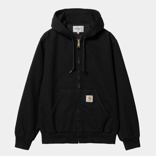 Carhartt WIP Active Jacket Black Rinsed Dearborn Canvas – Black