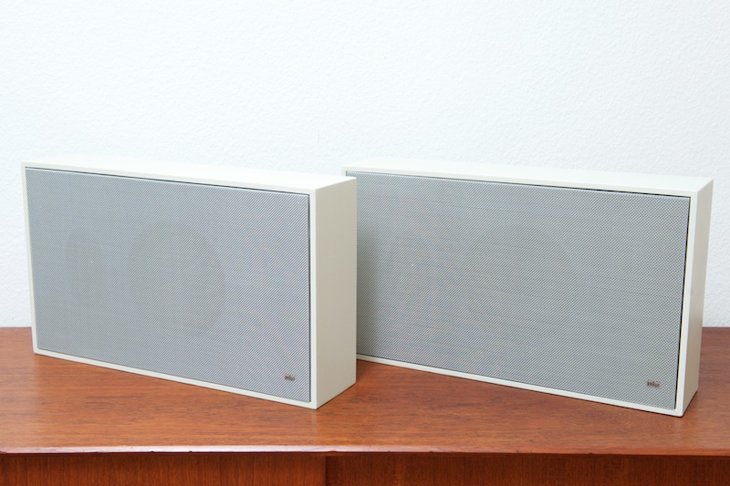 BRAUN L 470 HiFi loudspeaker pair, white, 1969 – BLISS modern antiques