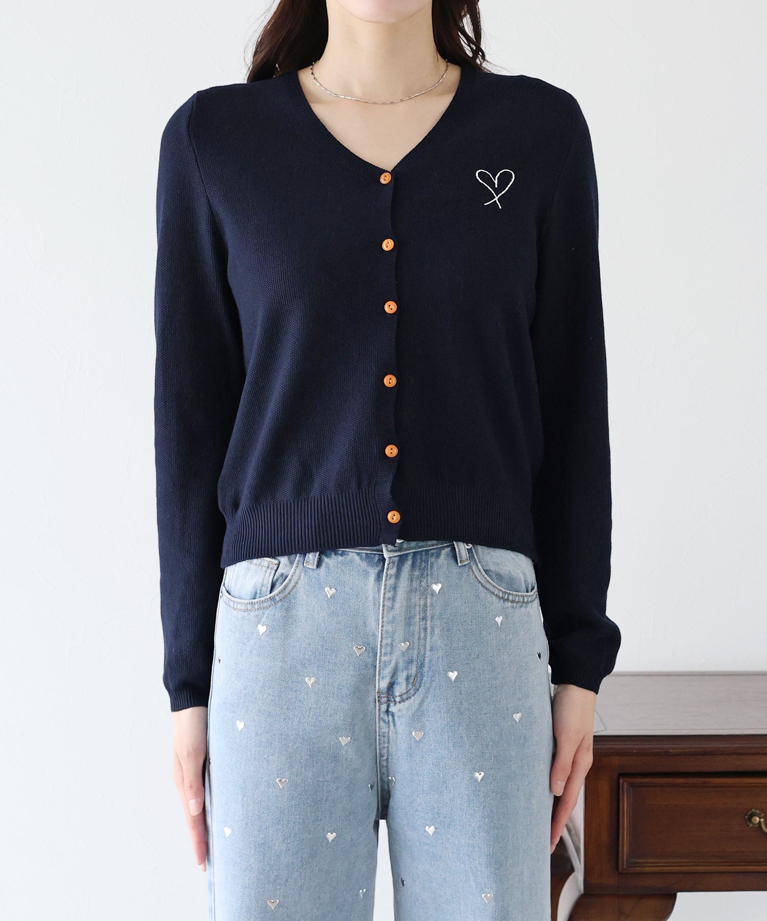 SALE】ハート刺繍カーディガン – BLUE ONLINE