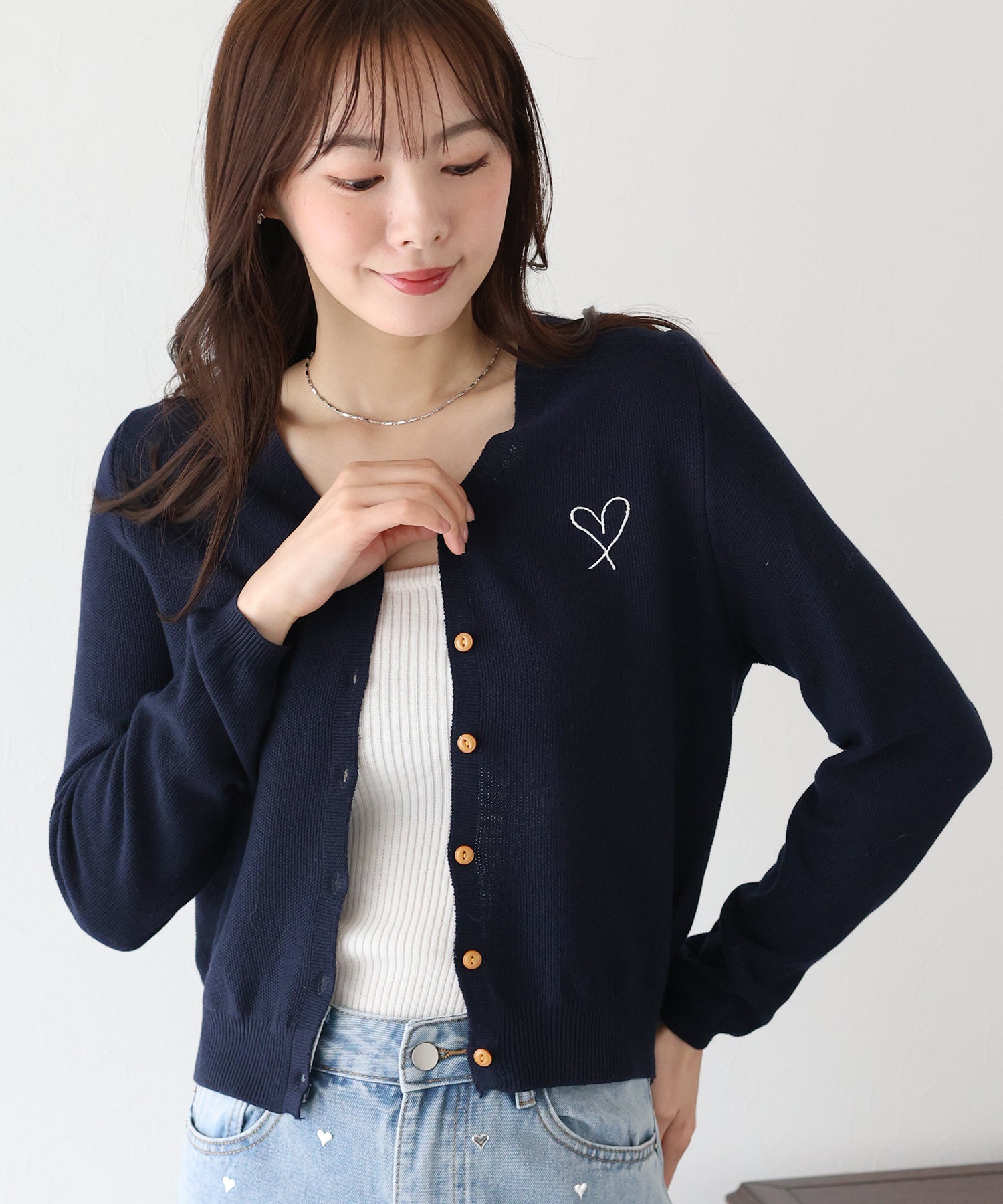 SALE】ハート刺繍カーディガン – BLUE ONLINE