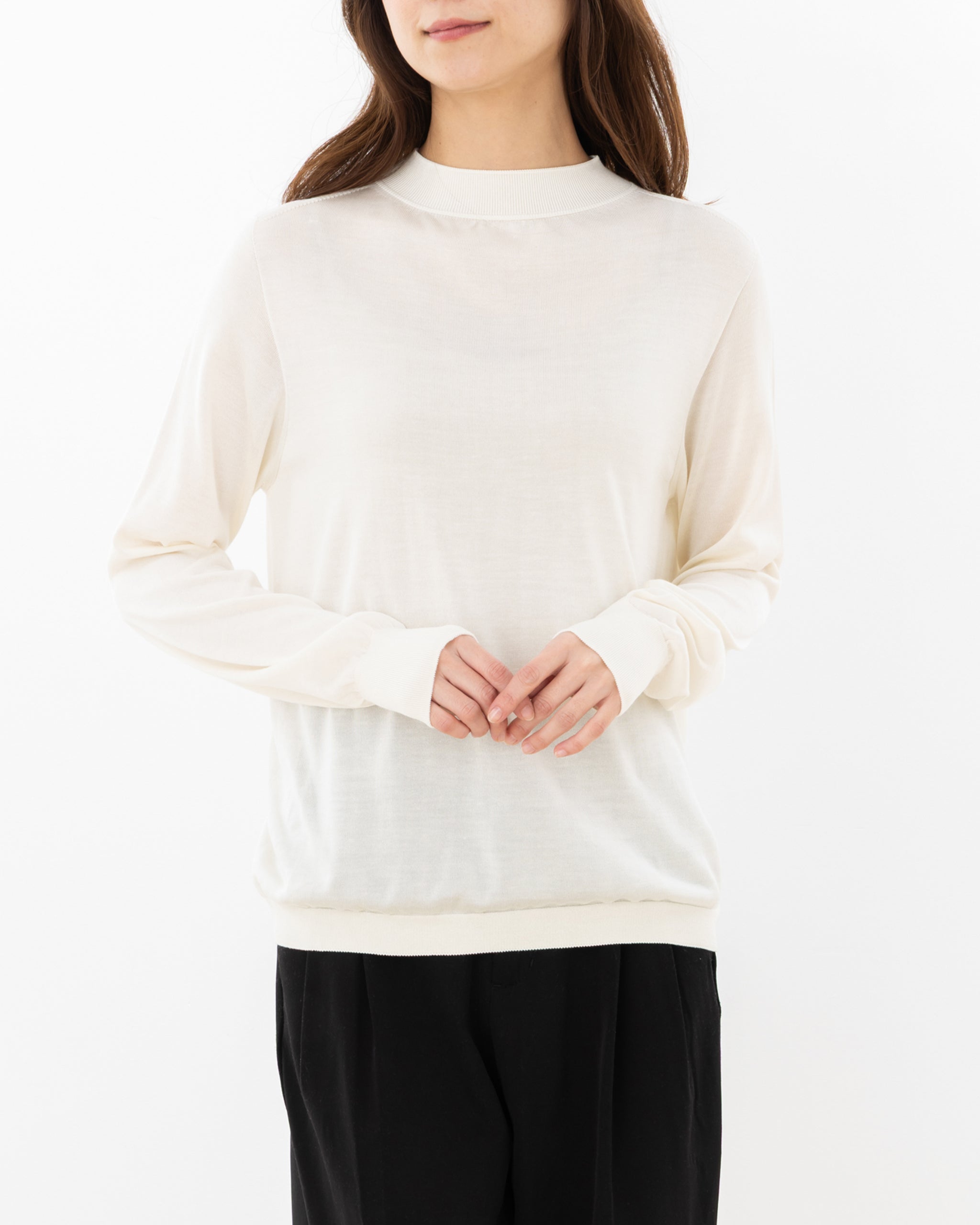 モックネックプルオーバー シルク100% 日本製 KURUMIFACTORY ホール