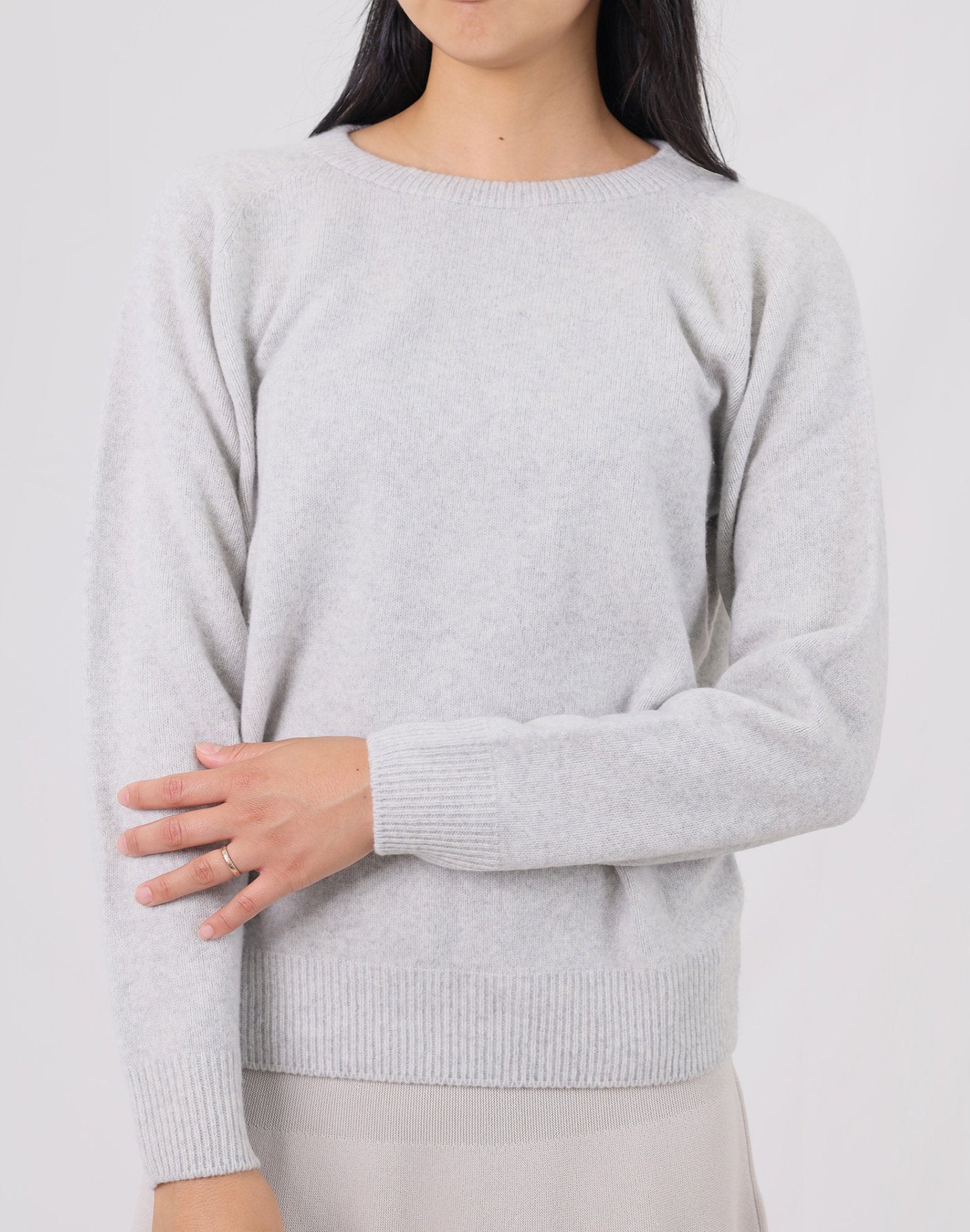 メリノウールクルーネックセーター MyLien 日本製 ホールガーメント