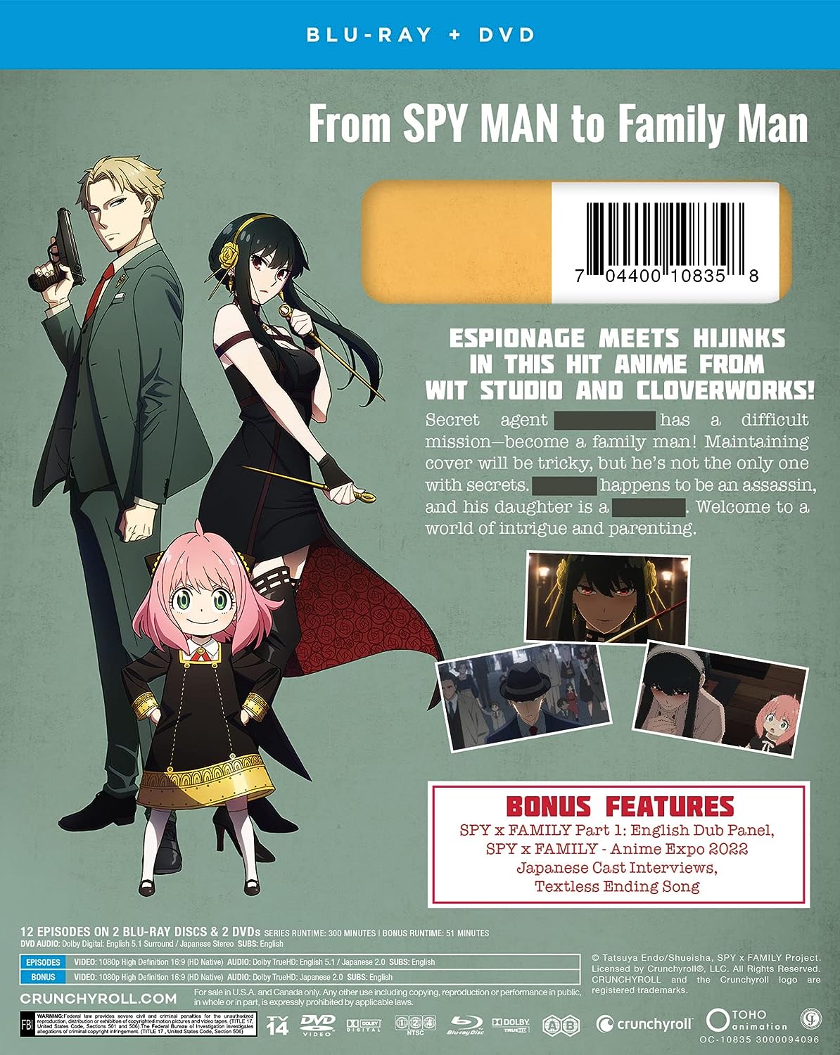 Spy x Family: Season 1 - Part 1 (Blu-ray + DVD) – Bluraymania