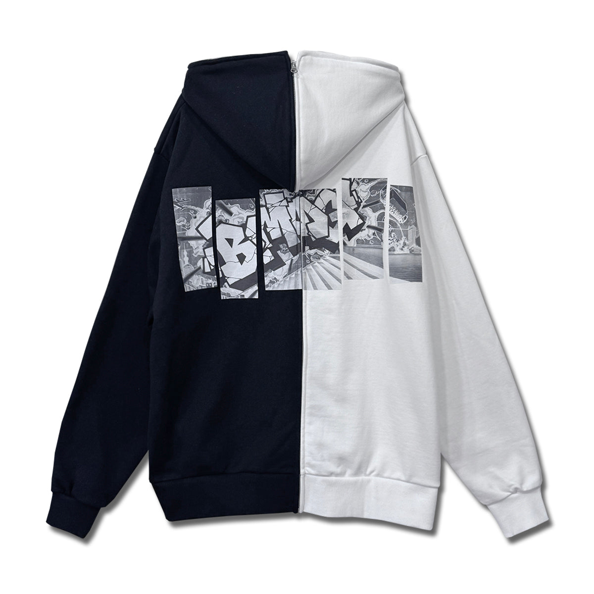 スプリット ジップパーカー WHITE – BMSG