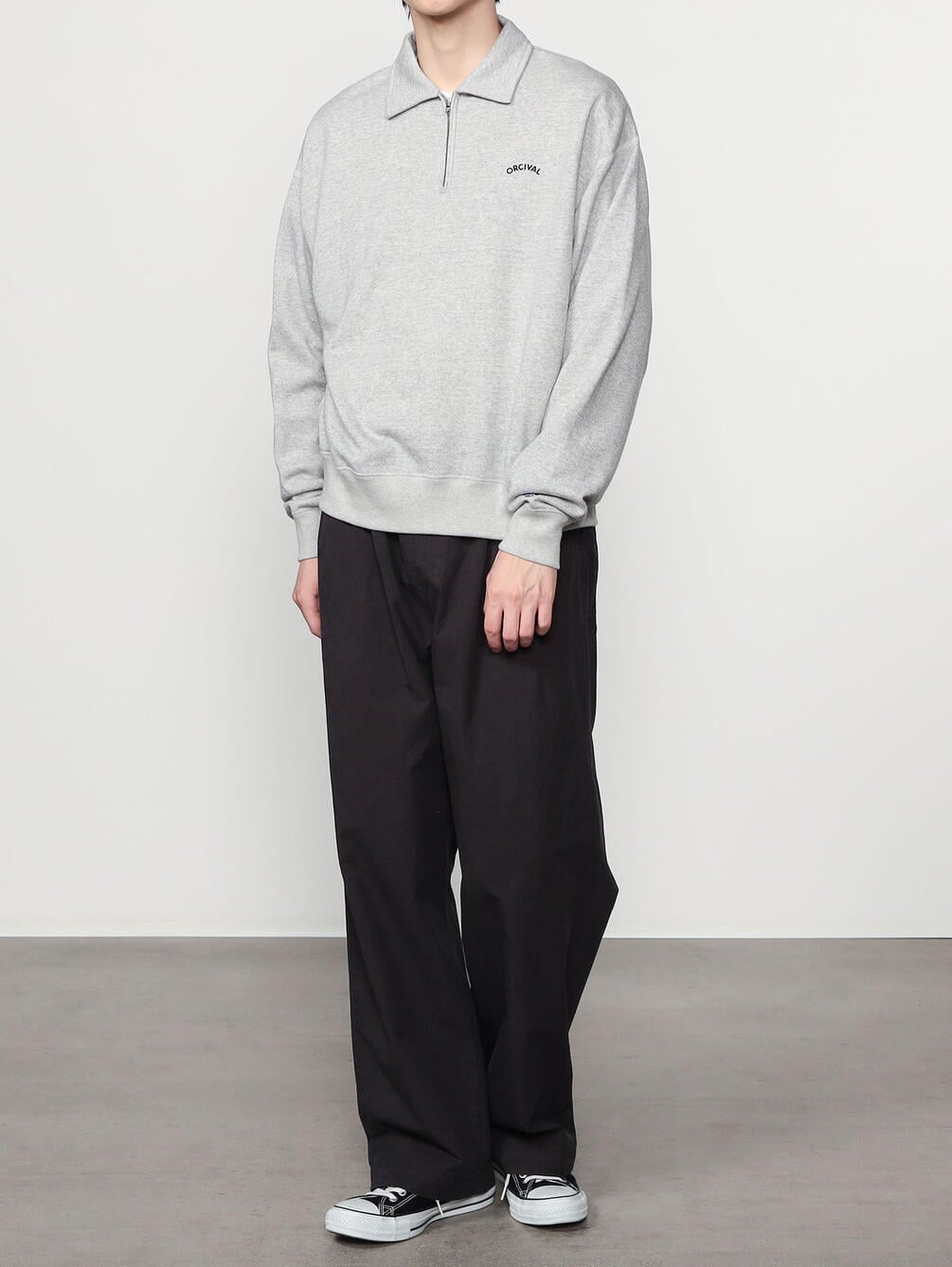 ORCIVAL | コットン裏毛 ハーフジッププルオーバー MEN