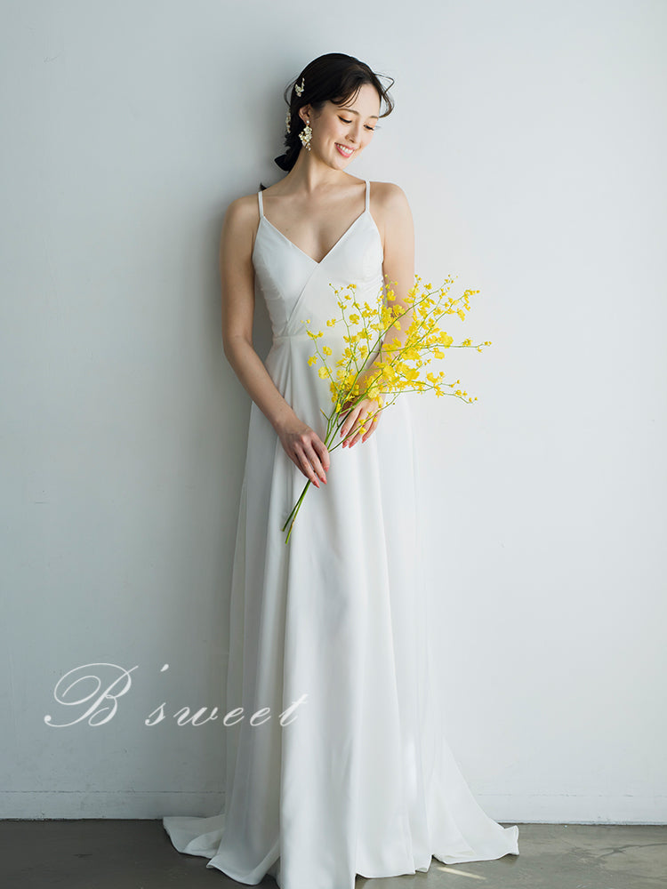 wd611ls】サテンバックリボンキャミスレンダードレス マタニティにも