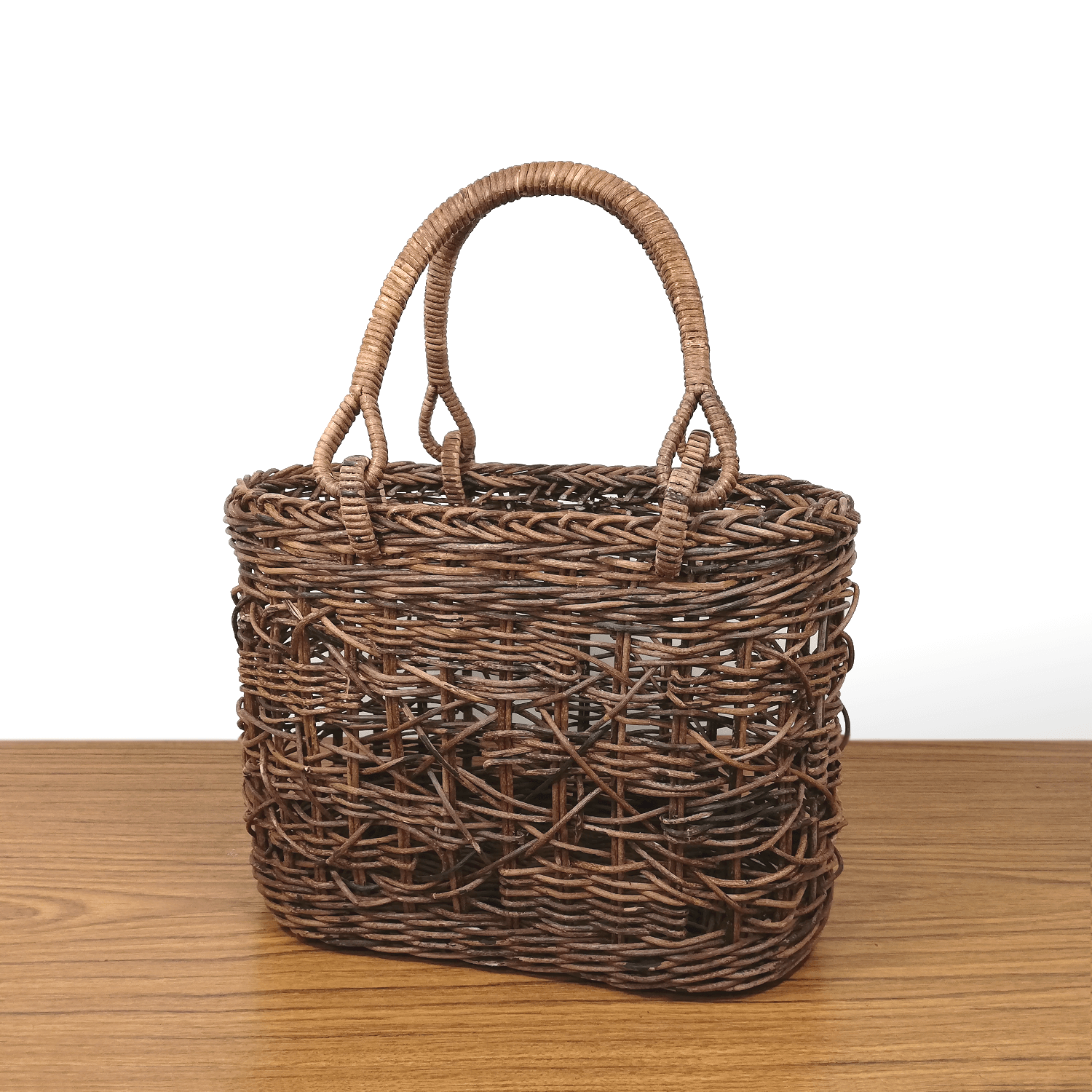 割引｜あけび-かごバッグ｜乱れ編み｜小サイズ｜小判底｜国産あけび蔓