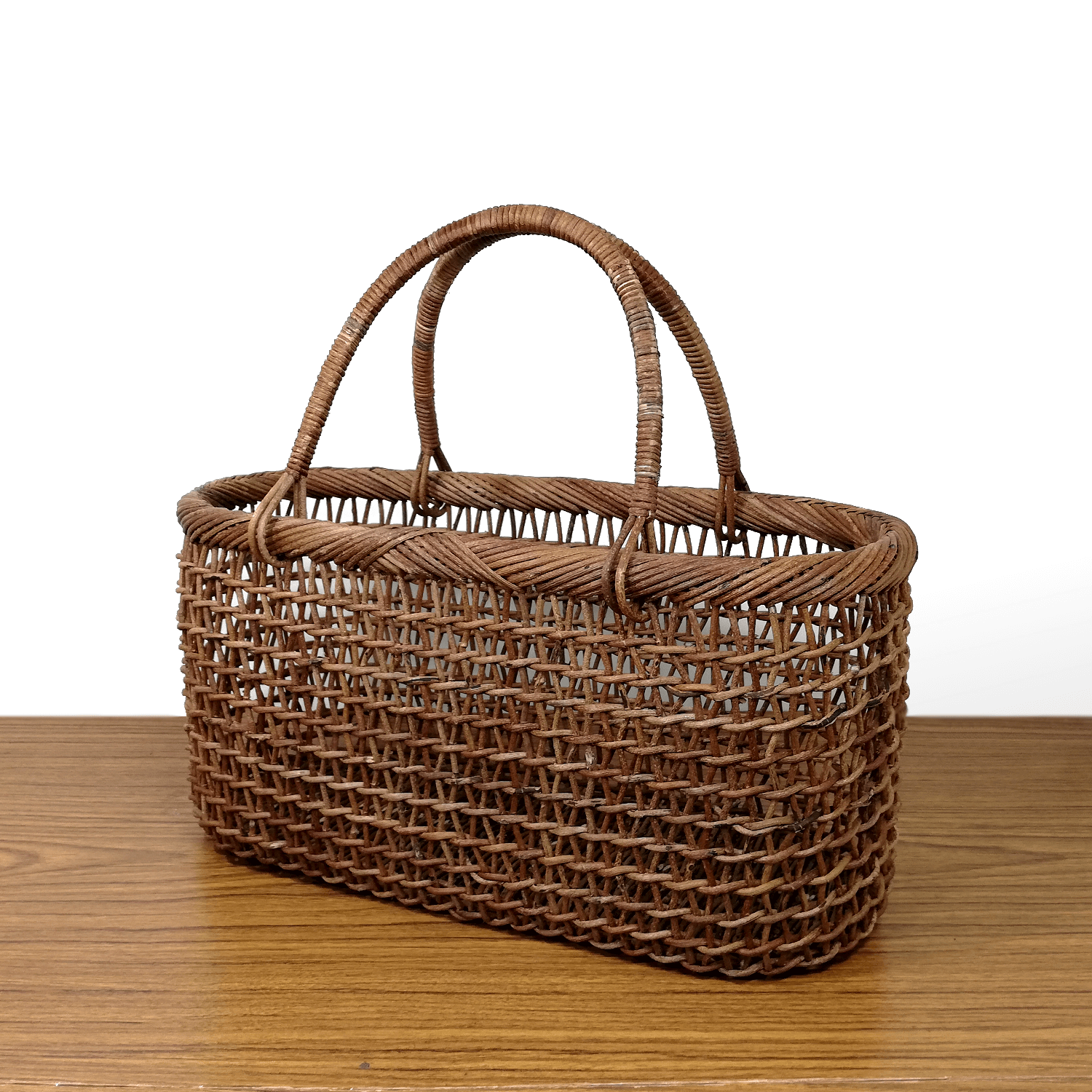 割引｜あけび-かごバッグ｜こだし編み｜大サイズ｜小判底｜浅型｜国産