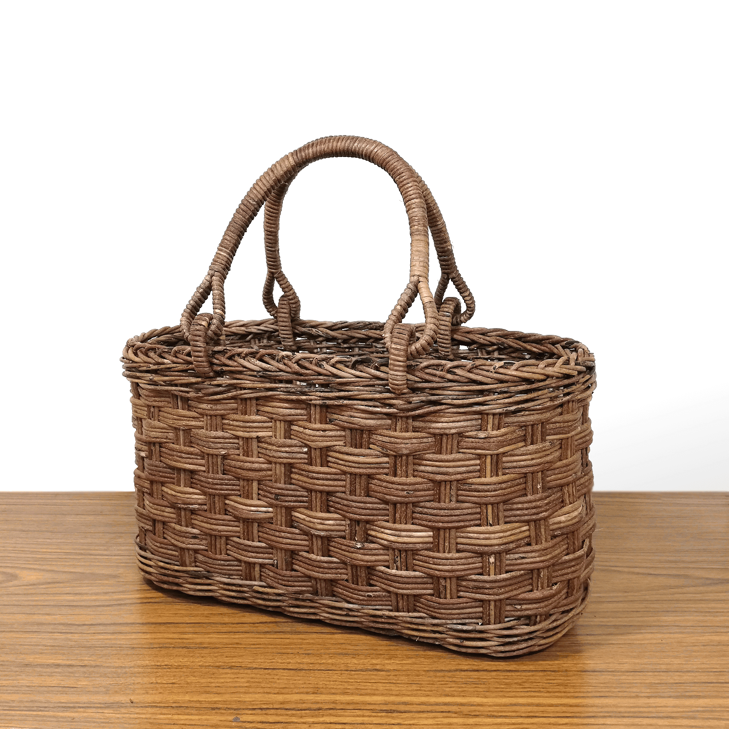 割引｜あけび-かごバッグ｜元禄編み｜中サイズ｜小判底｜浅型｜国産