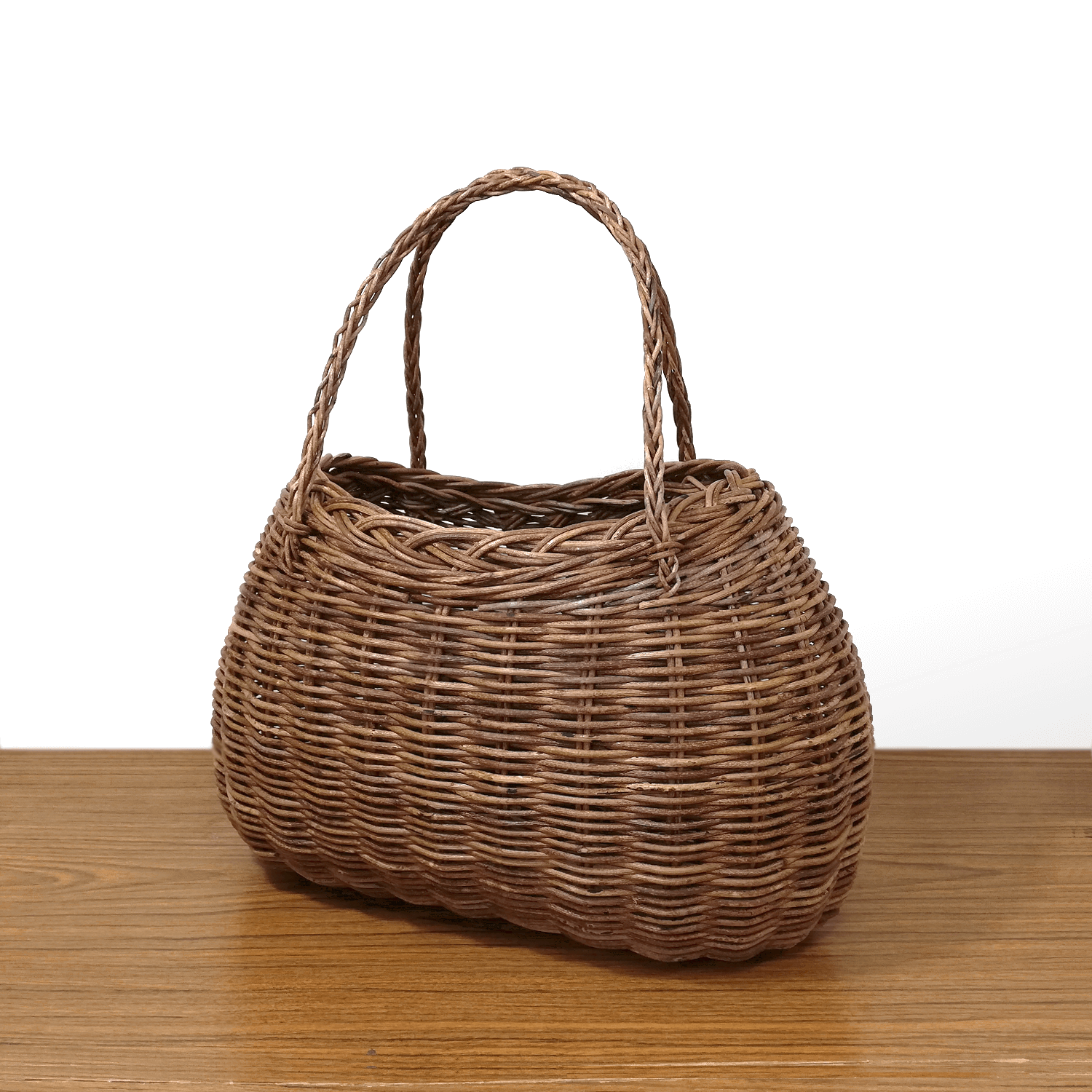 割引｜あけび-かごバッグ｜並編み｜中サイズ｜胴張り｜舟底｜うろこ