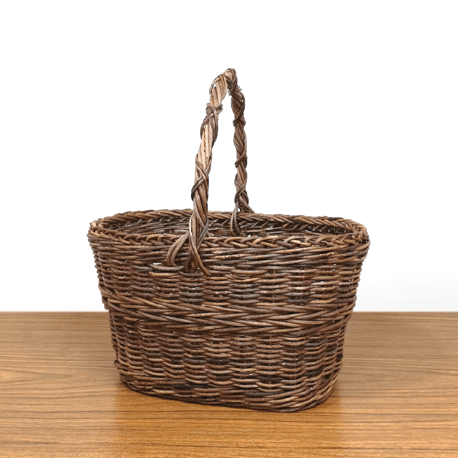 一点物｜あけびかご｜ミニバスケット｜買い物かご｜並編み｜鉢カバー