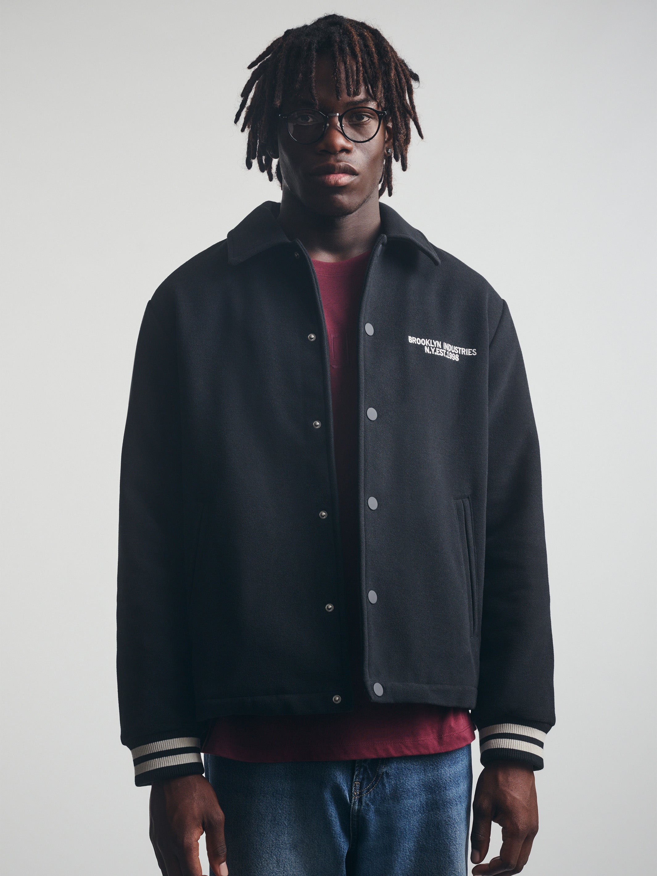 Brooklyn Industries Men's Brooklyn Bomber Jacket in Jet Black