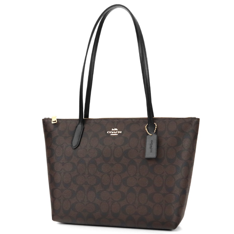 Brandol / COACH コーチ トートバッグ シグネチャー ジップトップ