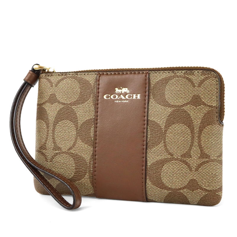 Brandol / COACH コーチ ポーチ シグネチャー コスメポーチ ベージュ