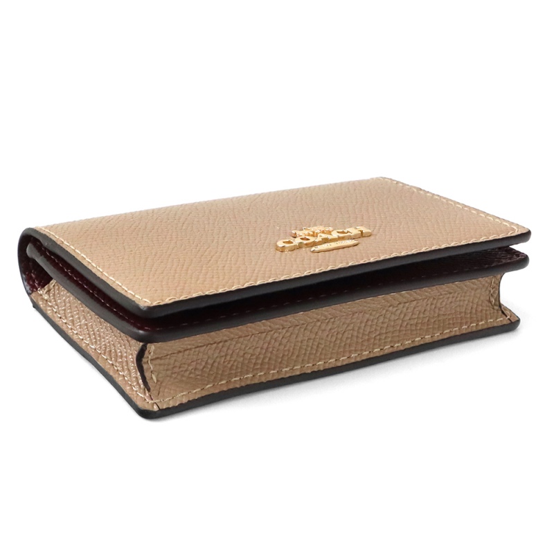 Brandol / COACH コーチ 名刺入れ レザー 無地 カードケース ベージュ