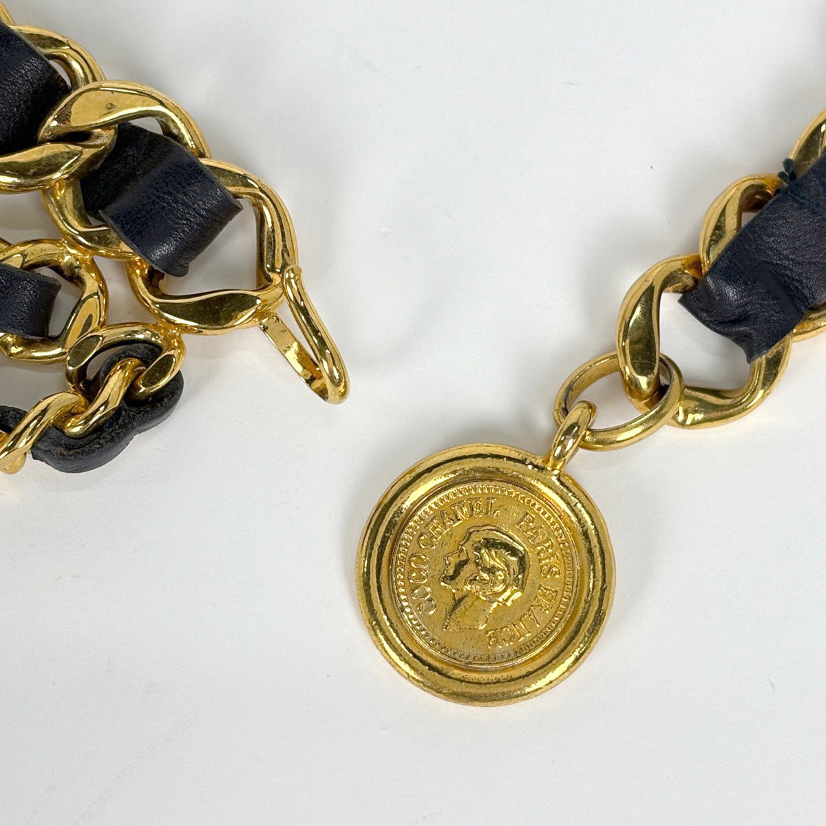 シャネル ココマーク チェーン ベルト GP レザー レディース ブランド