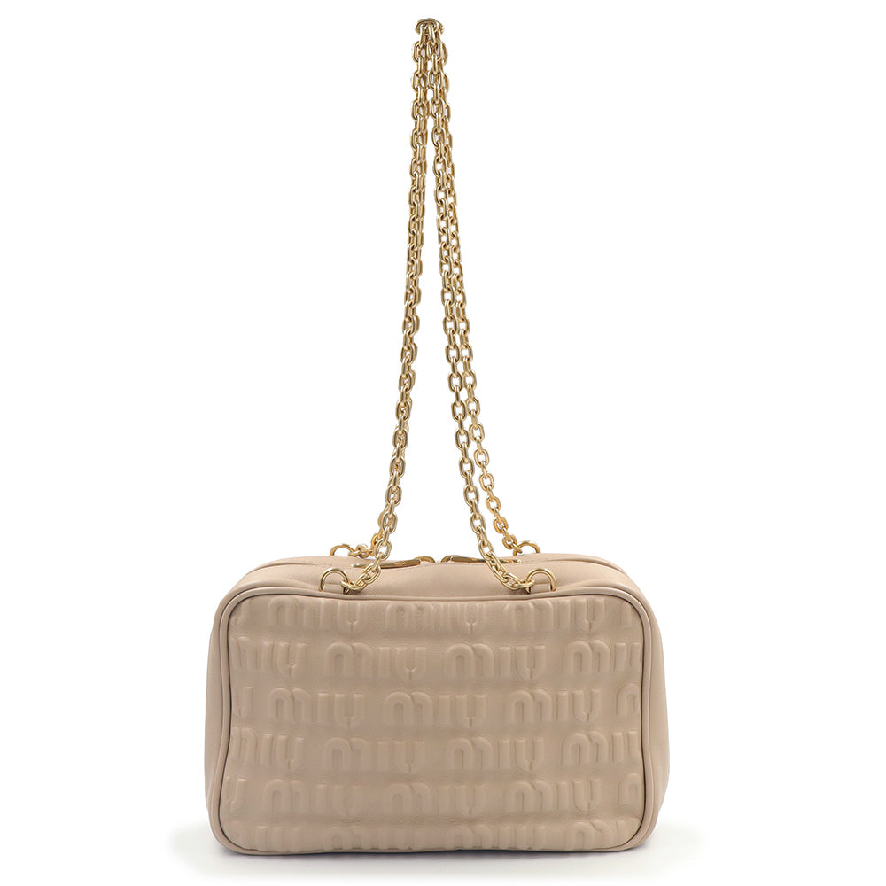 未使用 展示品】ミュウミュウ miu miu エンボス ロゴ チェーン