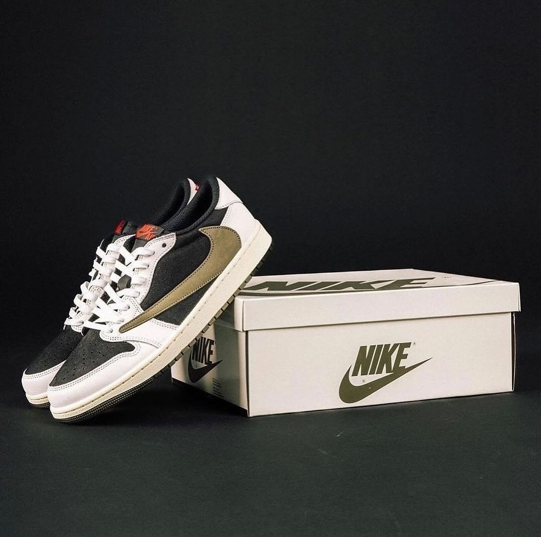 Nike Air Jordan 1 Low X Travis Scott Olive Sneaker For Girl's