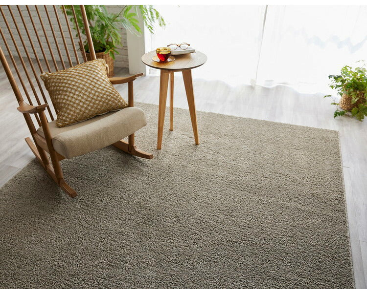 日本製 ラグ 190×190cm 滑り止め ソル SOL むじのラグ 無地 タフトラグ