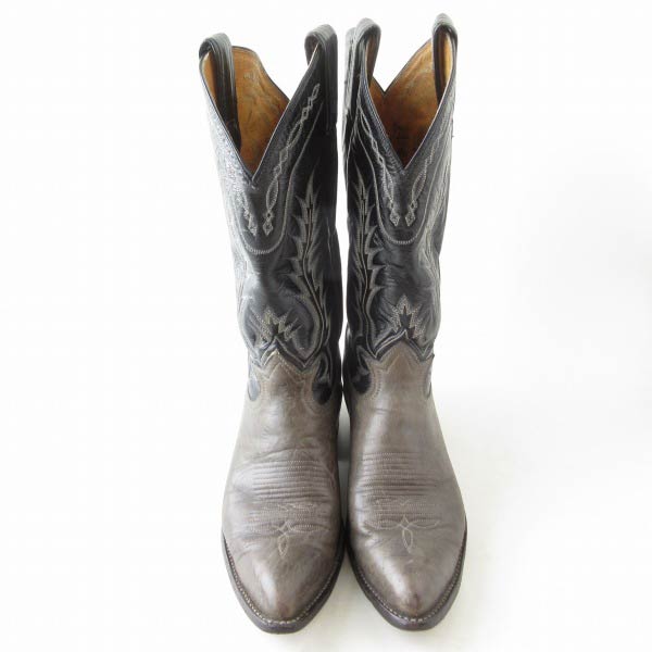 黒タグ USA製 Tony Lama トニーラマ ウエスタンブーツ 8D 26cm グレー