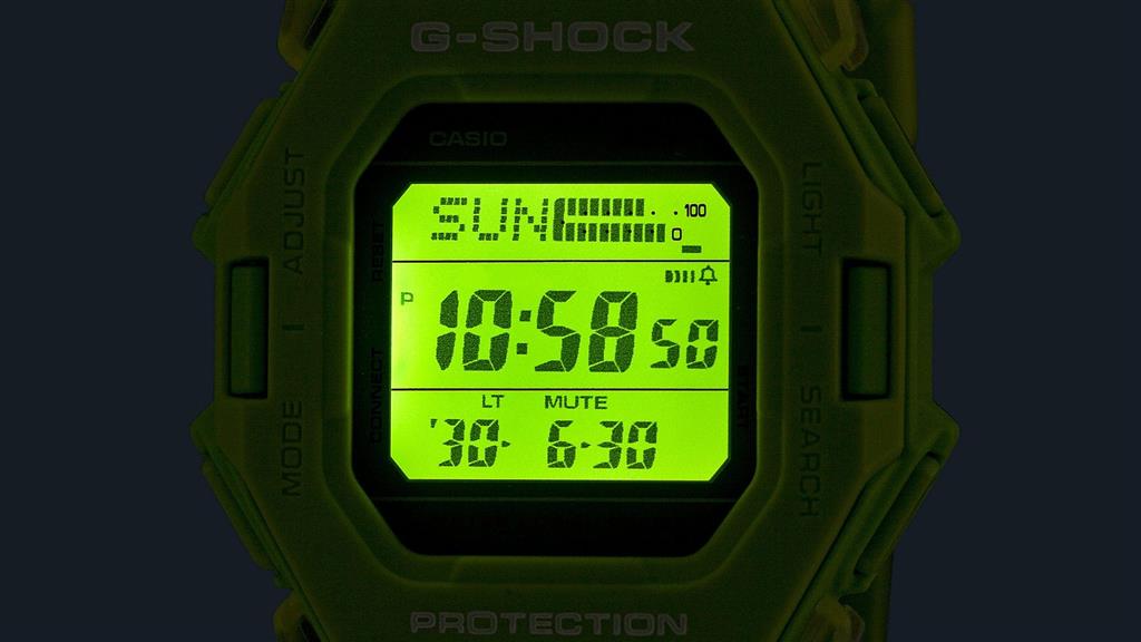 G-Shock Classic Neon Green Resin Digital Watch with Step Tracker