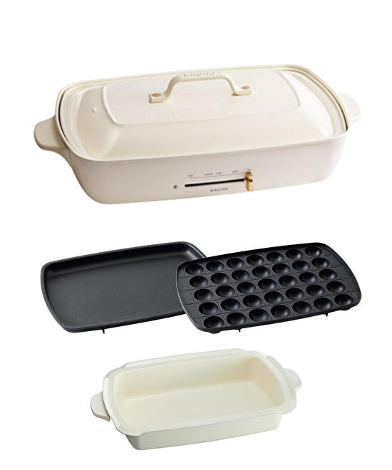 FS】ホットプレートグランデサイズ 深鍋セット ホワイトの通販 | BRUNO