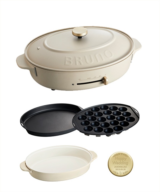 オーバルホットプレート＋刻印ノブセット グレージュの通販 | BRUNO online