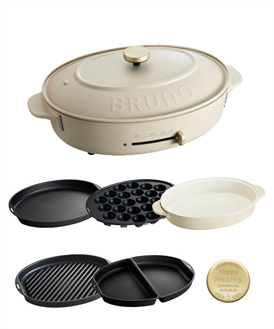 オーバルホットプレート＋ハーフプレート＋グリルプレート＋刻印