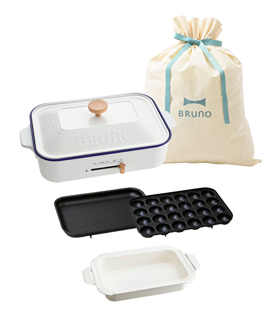 コンパクトホットプレート+セラミックコート鍋 ギフト巾着XLセット