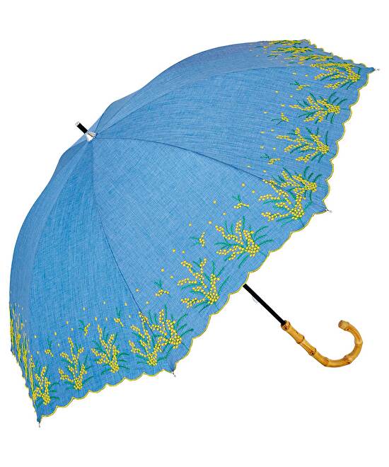 because 長傘ミモザ刺繍 ブルーの通販 | BRUNO online