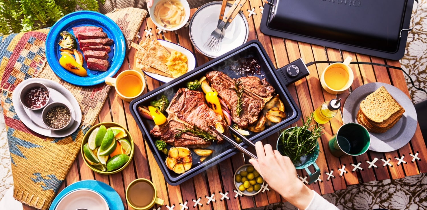 フラットホットプレートの通販 | BRUNO最薄・パワフル高温設計・防滴