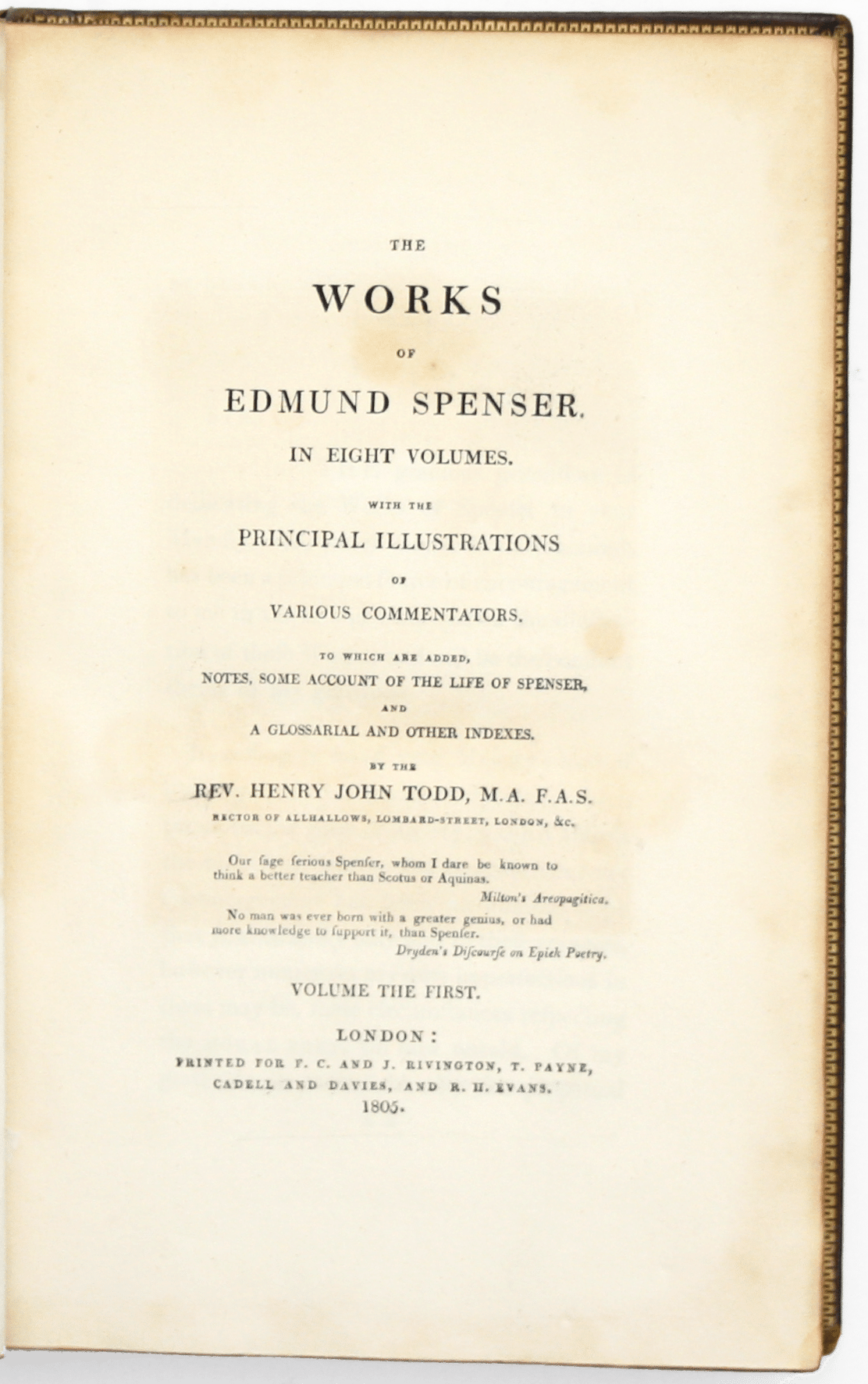 The Works of Edmund Spenser: Todd's Edition — Bryars & Bryars