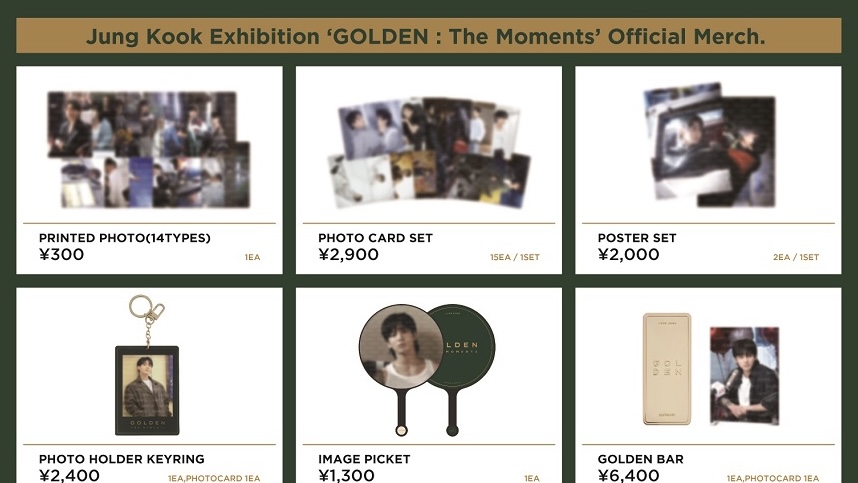 BTS ジョングクの日本展示会「GOLDEN : The Moments」の公式グッズが